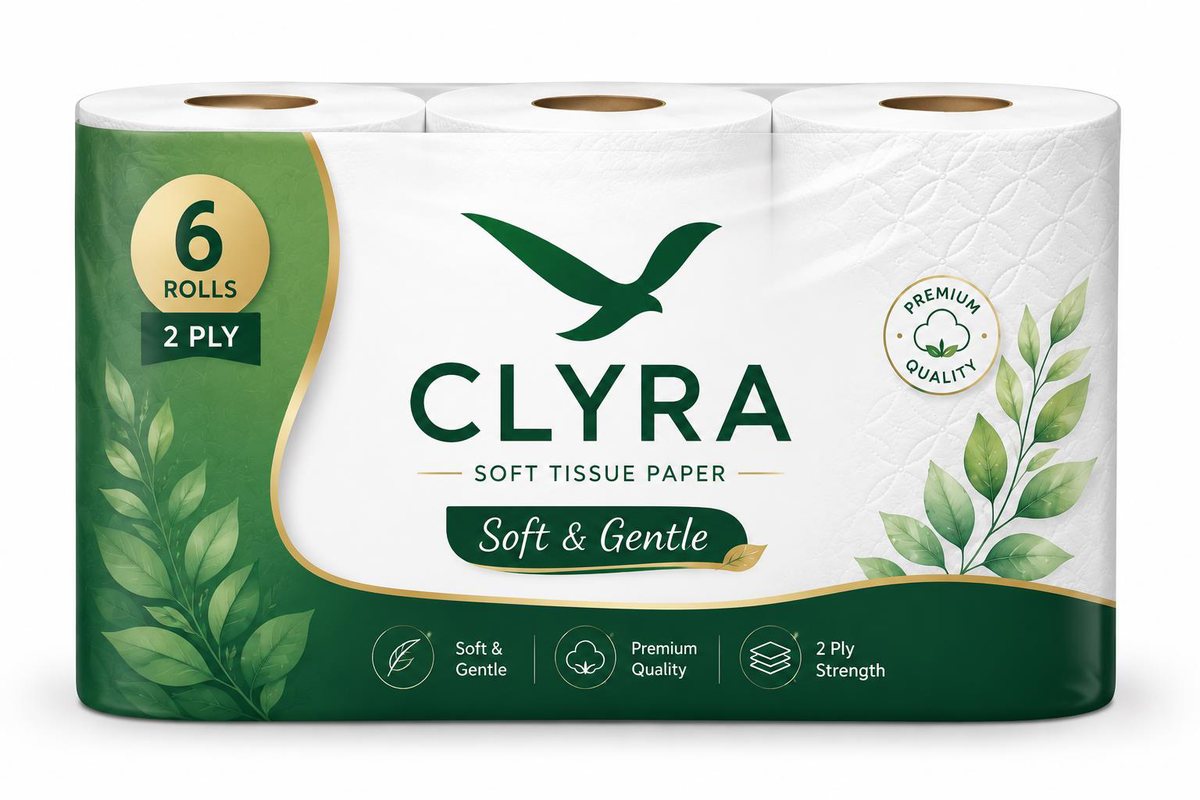 Clyra 6-roll toilet tissue pack